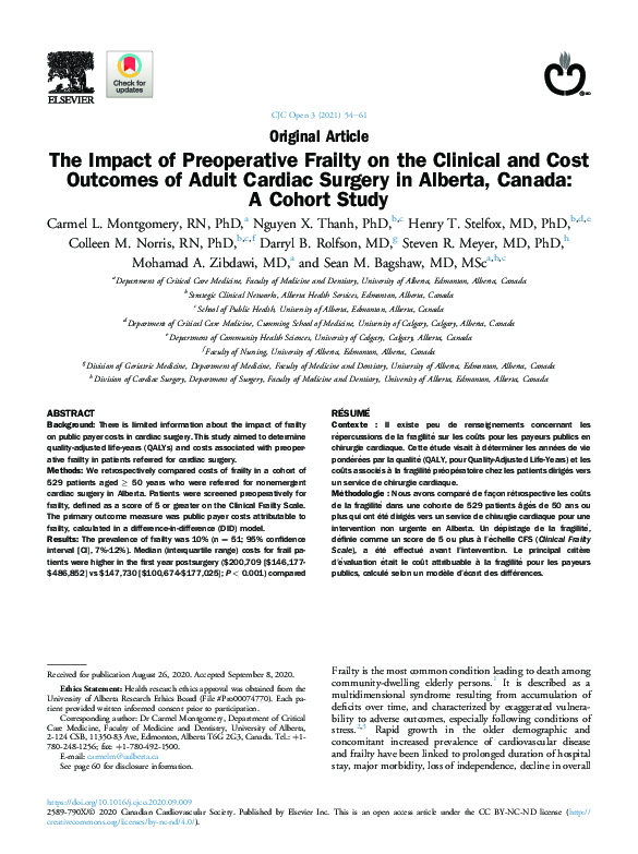 (PDF) The Impact of Preoperative Frailty on the Clinical and Cost ...