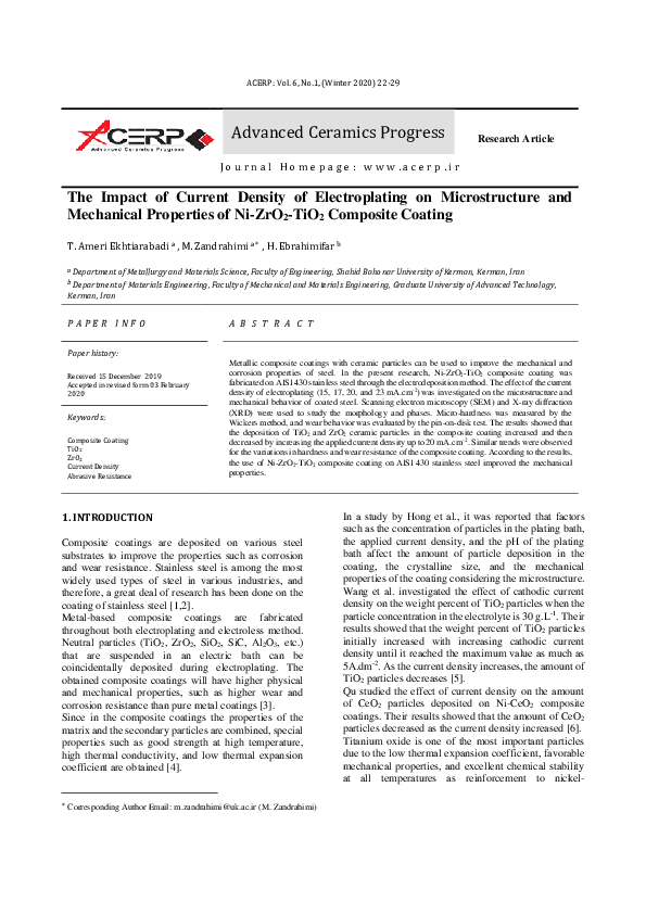 (PDF) The Impact of Current Density of Electroplating on Microstructure ...