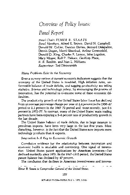 (PDF) Overview of Policy Issues