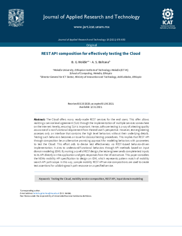 (PDF) REST API Composition for Effective Testing the Cloud