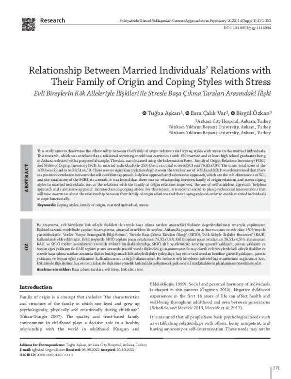 (PDF) Relationship Between Married Individuals' Relations with Their ...