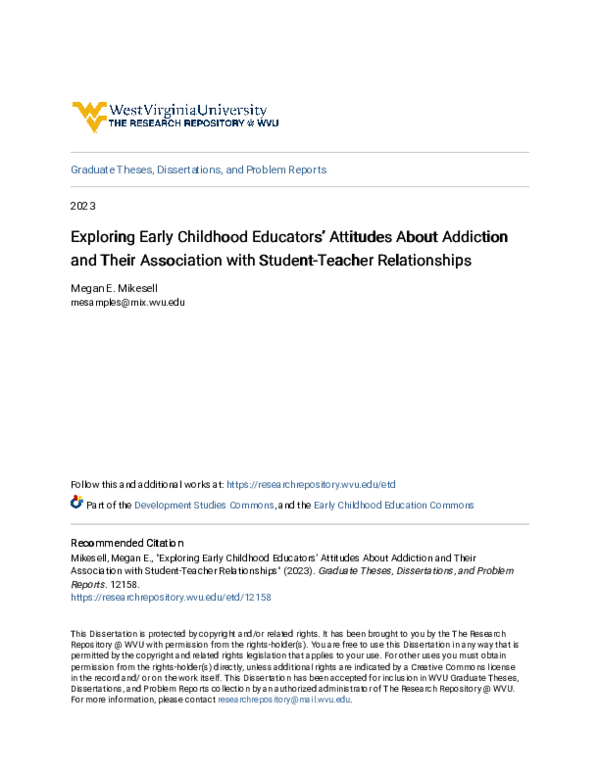 (PDF) Exploring Early Childhood Educators’ Attitudes About Addiction ...