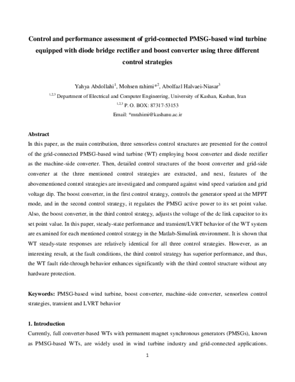 (PDF) Control and performance assessment of grid-connected PMSG-based ...