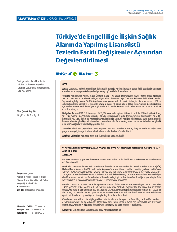 (PDF) The Evaluation of Different Variables of Graduate Thesis Related ...
