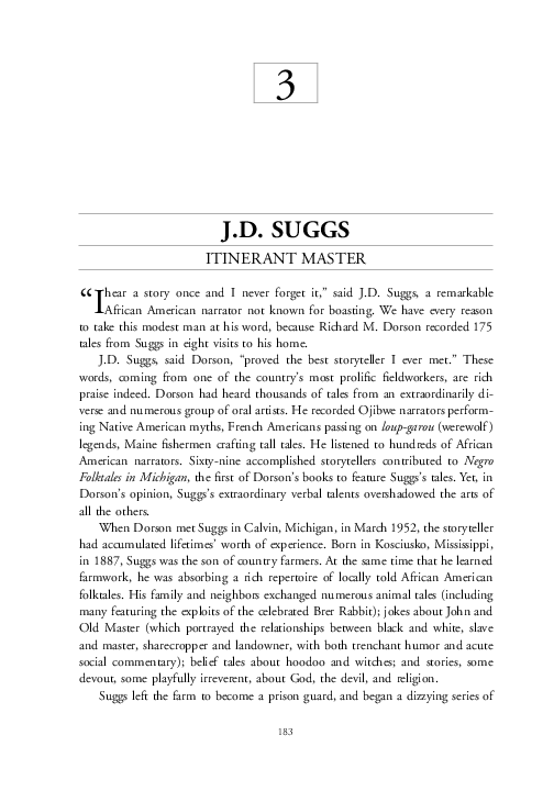 (PDF) J D Suggs, 15 Tales with Introduction and Commentary by Carl Lindahl
