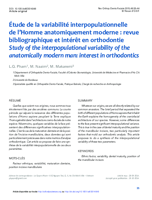 (PDF) Étude de la variabilité interpopulationnelle de l’Homme ...
