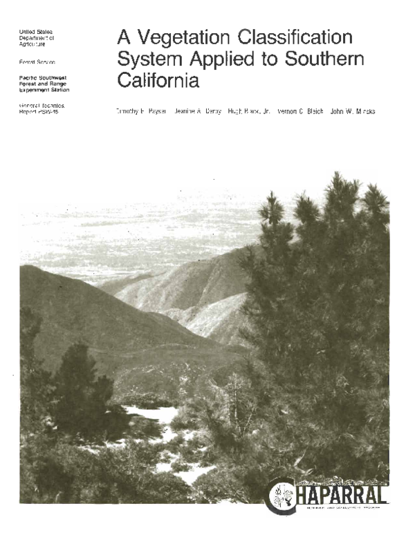 (PDF) A vegetation classification system applied to southern California
