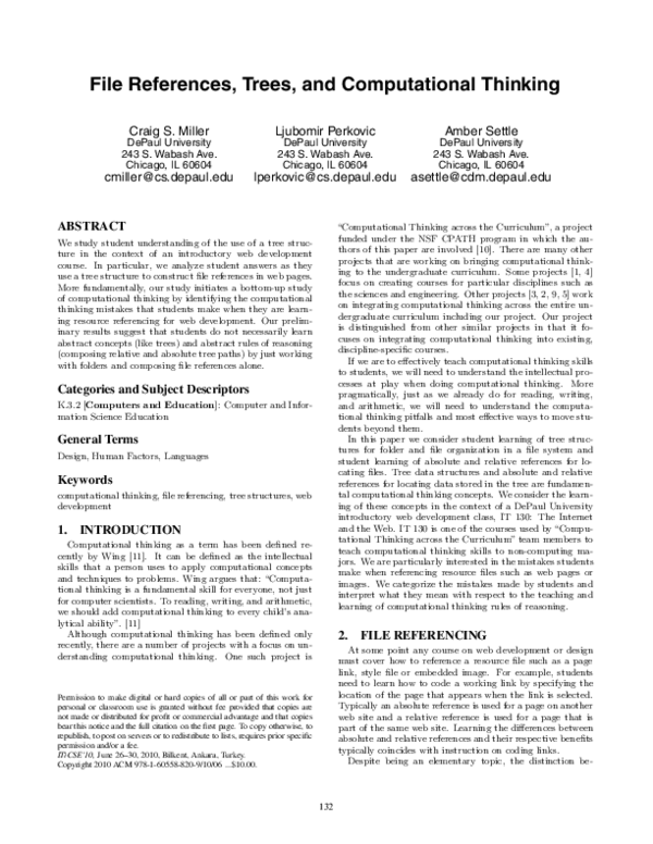 (PDF) File references, trees, and computational thinking