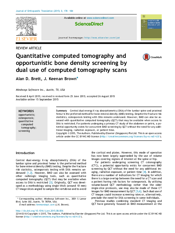 (PDF) Quantitative computed tomography and opportunistic bone density ...