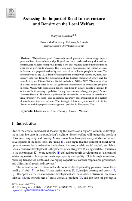 (PDF) Assessing the Impact of Road Infrastructure and Density on the ...