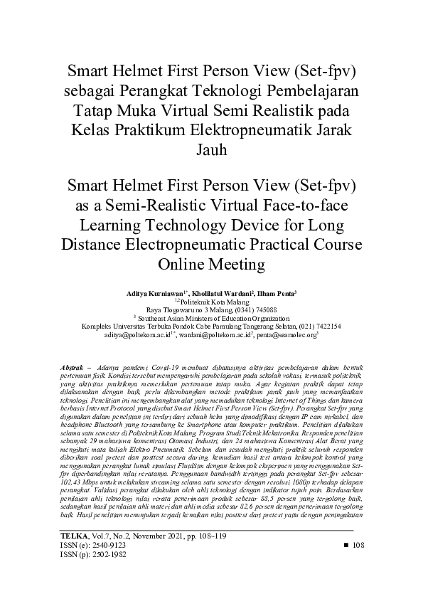 (PDF) Smart Helmet First Person View (Set-fpv) sebagai Perangkat ...