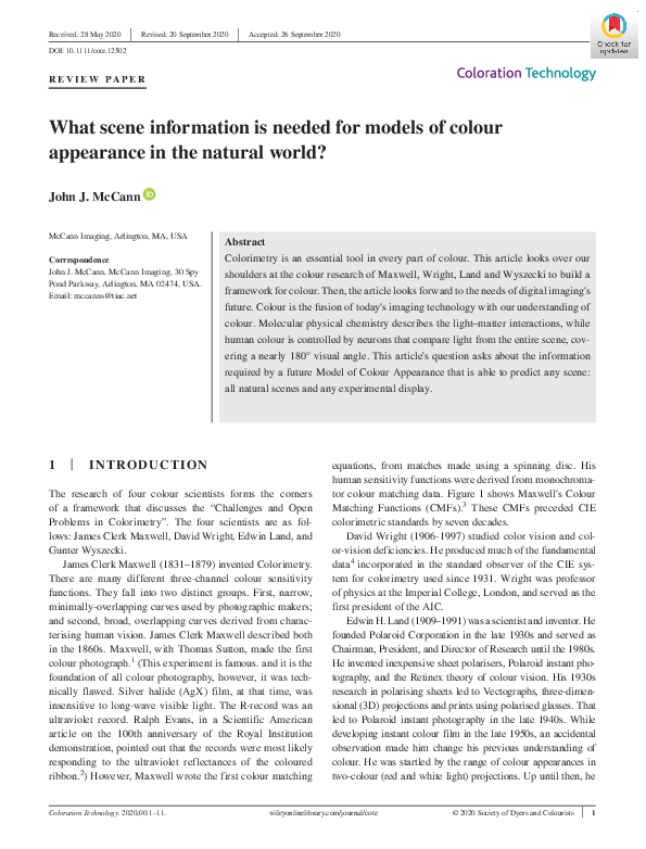 (PDF) What scene information is needed for models of colour appearance ...