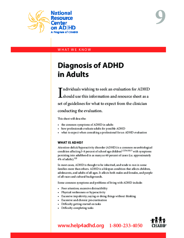 (PDF) Diagnosis of ADHD in Adults