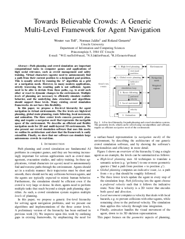 (PDF) Towards Believable Crowds: A Generic Multi-Level Framework for ...