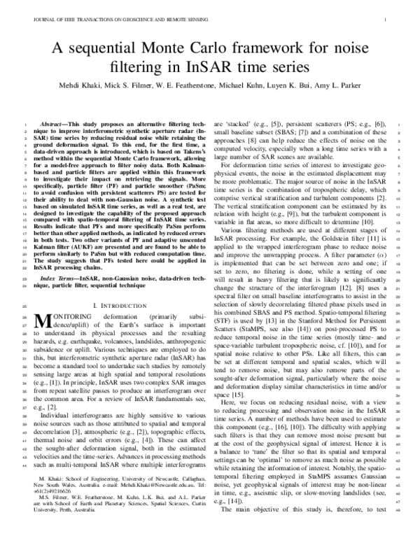 (PDF) A Sequential Monte Carlo Framework for Noise Filtering in InSAR ...