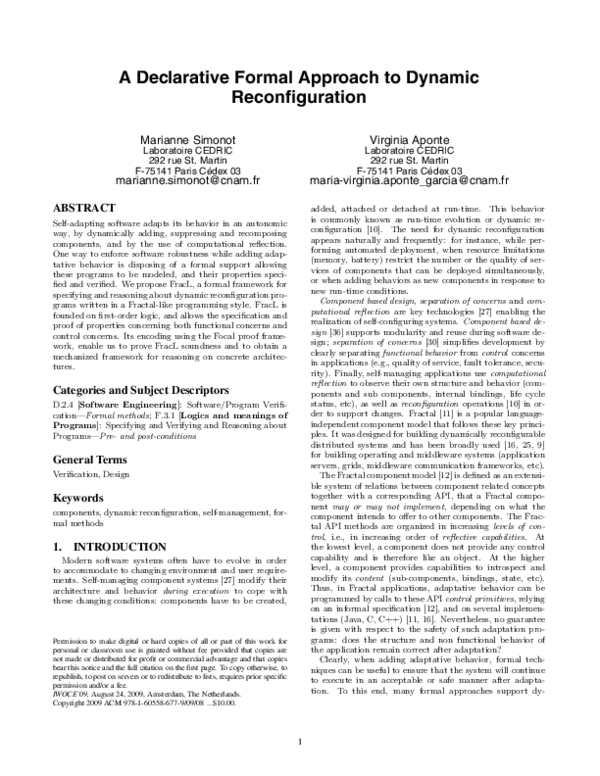 (PDF) A declarative formal approach to dynamic reconfiguration