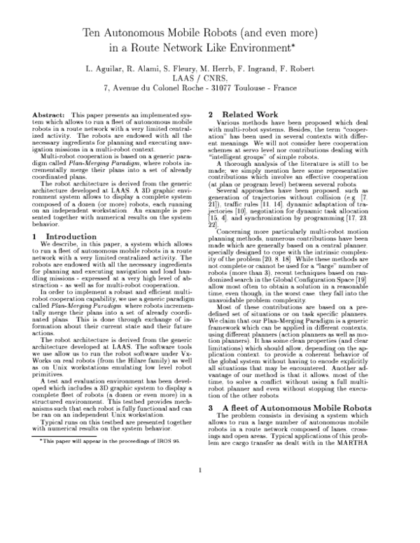 (PDF) Ten autonomous mobile robots (and even more) in a route network ...