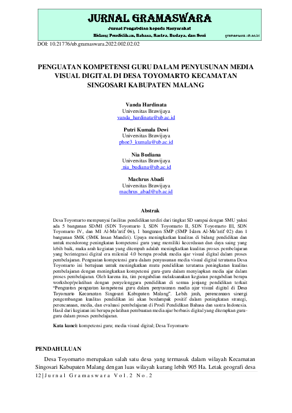 Optimalisasi Kompetensi Komunikasi Visual Guru Optimalisasi Kompetensi Komunikasi Visual Guru