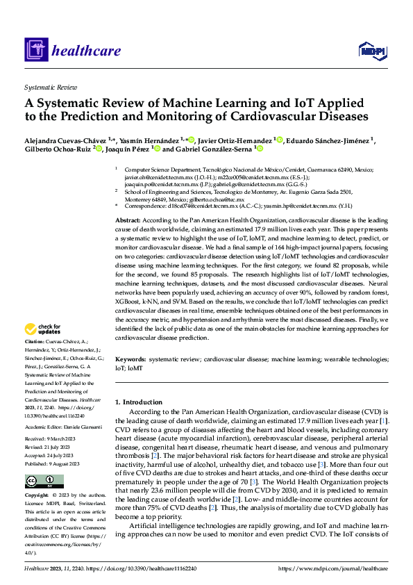 (PDF) A Systematic Review of Machine Learning and IoT Applied to the ...