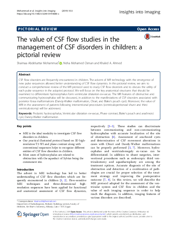 (PDF) The value of CSF flow studies in the management of CSF disorders ...
