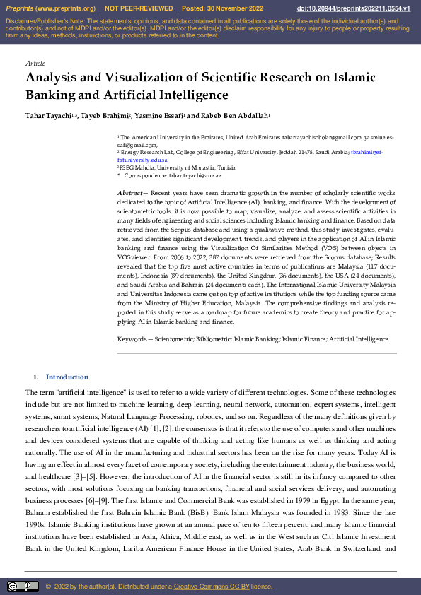(PDF) Artificial Intelligence in the Islamic Finance: A bibliometric ...