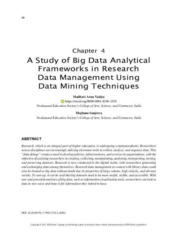 (PDF) A Study of Big Data Analytical Frameworks in Research Data ...