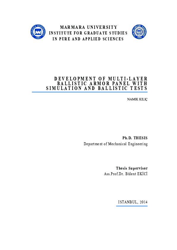 (PDF) Development of multi-layer ballistic armor panel with simulation ...