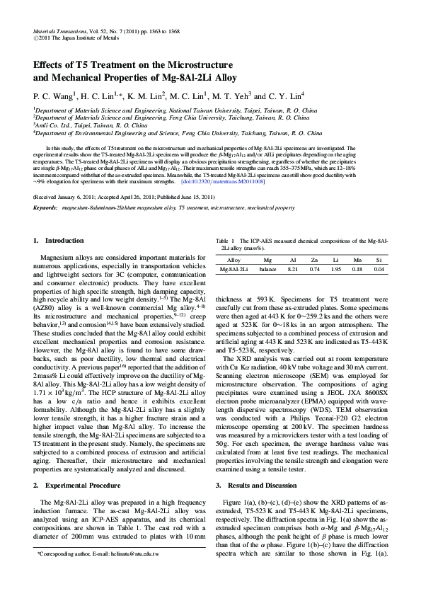 (PDF) Effects of T5 Treatment on the Microstructure and Mechanical ...