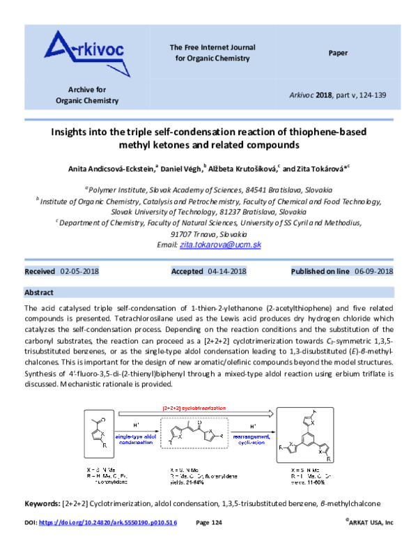 (PDF) Insights into the triple self-condensation reaction of thiophene ...