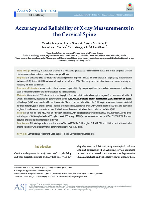 pdf-accuracy-and-reliability-of-x-ray-measurements-in-the-cervical-spine