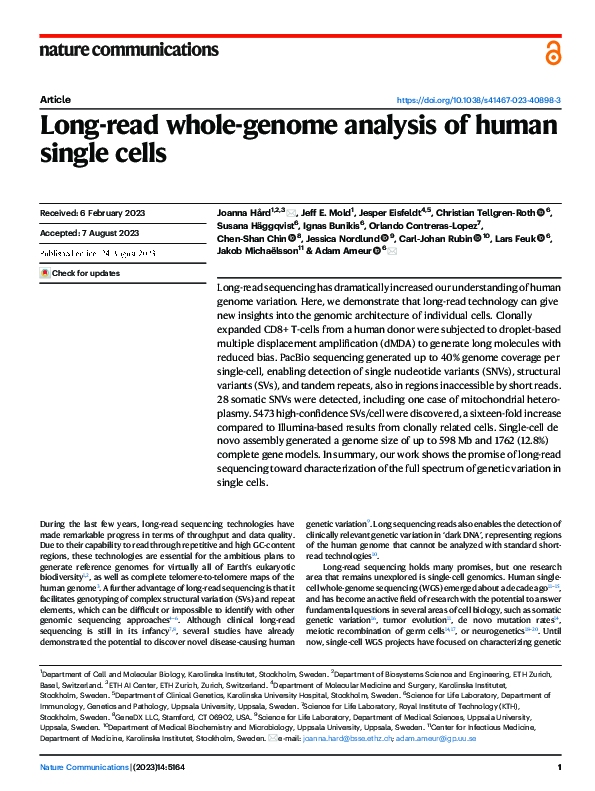 (PDF) Long-read whole-genome analysis of human single cells