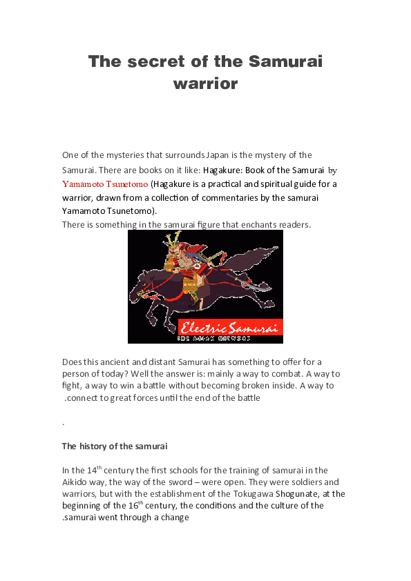 (DOC) The secret of the Samurai warrior