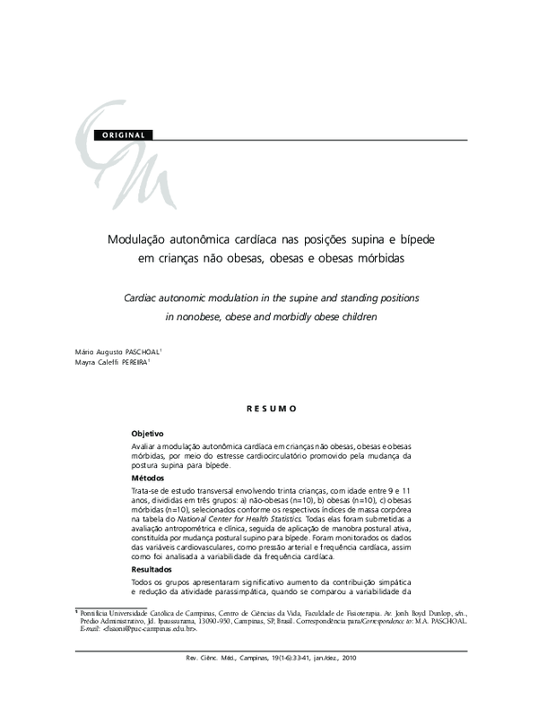 (PDF) Cardiac autonomic modulation in the supine and standing positions ...