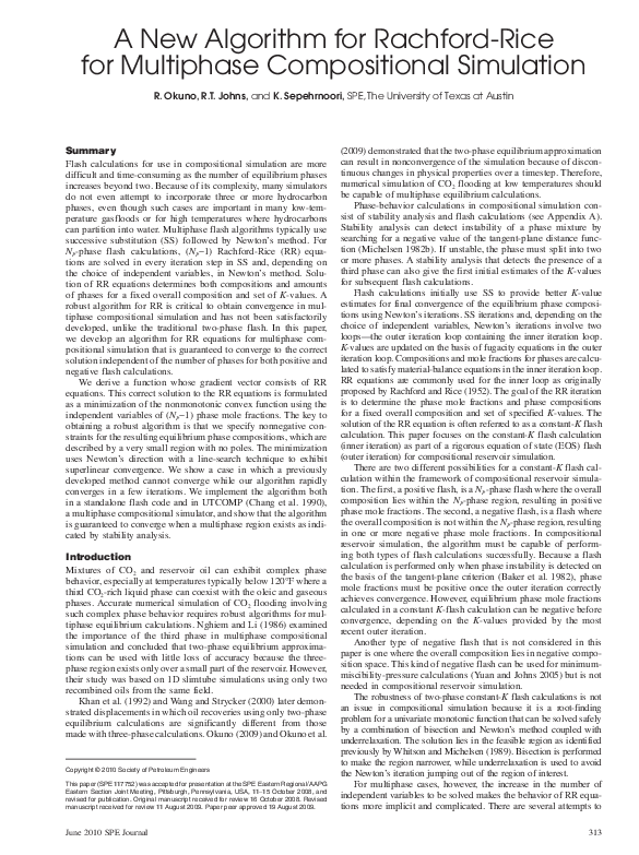 (PDF) A New Algorithm for Rachford-Rice for Multiphase Compositional ...
