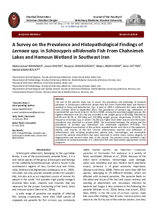 (PDF) A Survey on the prevalence and histopathological findings of ...