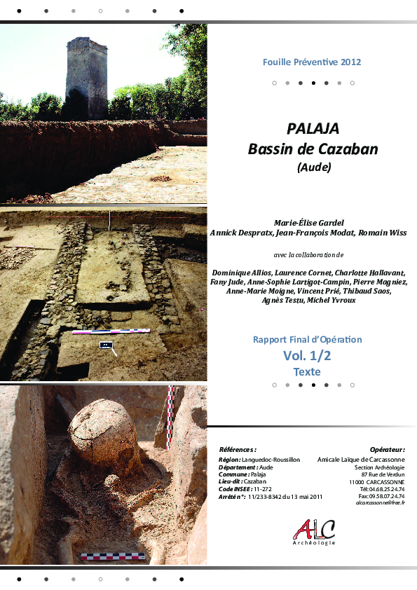 (PDF) PALAJA Bassin de Cazaban. Preventive arcaeology final excavation ...