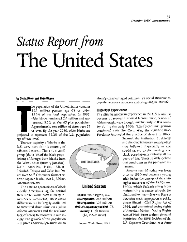 (PDF) Status report from The United States