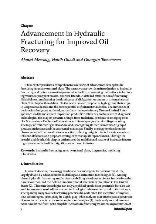 (PDF) Advancement in Hydraulic Fracturing for Improved Oil Recovery