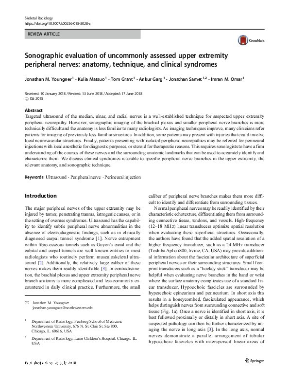 (PDF) Sonographic evaluation of uncommonly assessed upper extremity ...