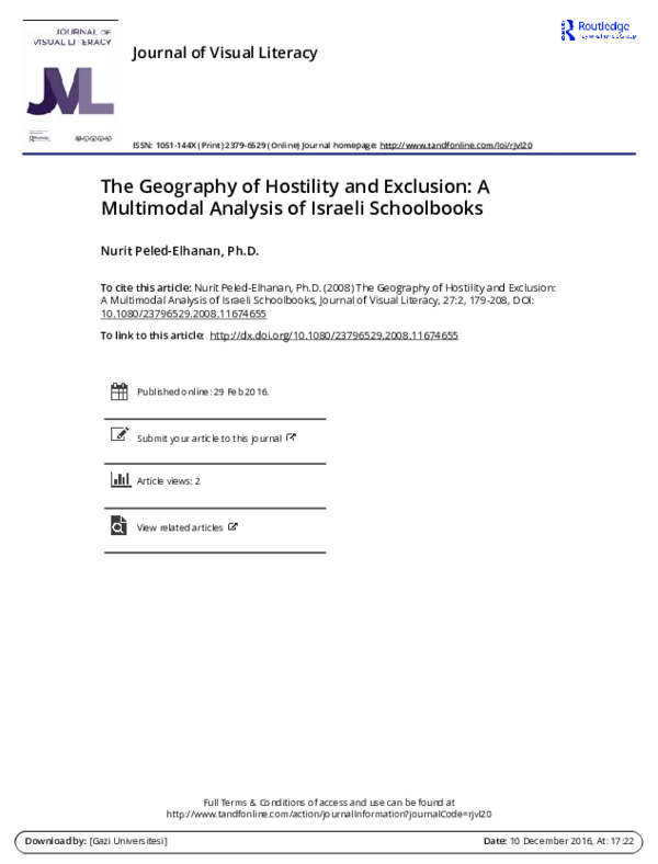 The Geography of Hostility and Exclusion: A Multimodal Analysis of Israeli Schoolbooks