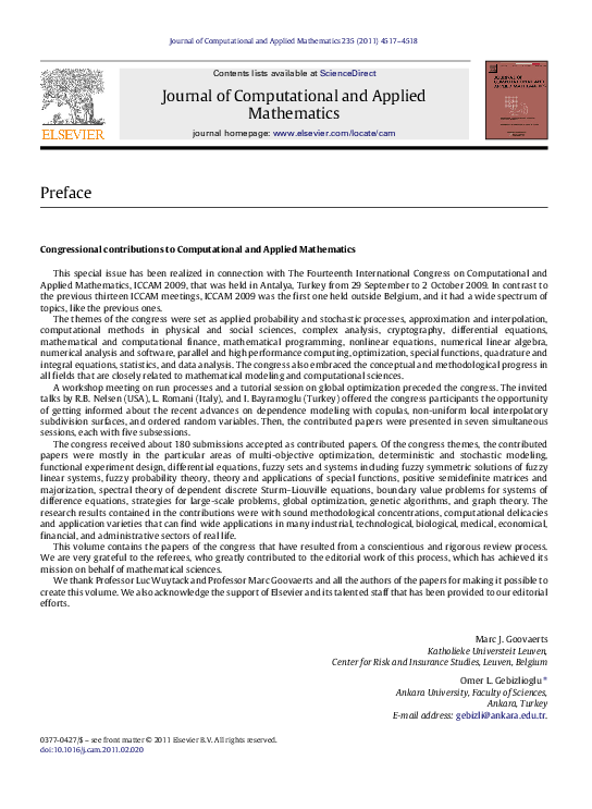(PDF) Journal of Computational and Applied Mathematics