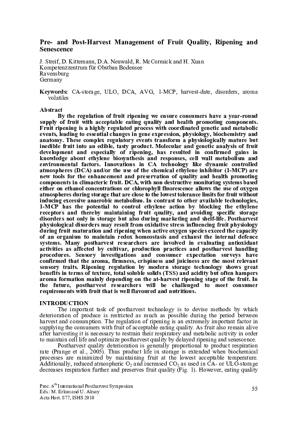 (PDF) Pre- and Post-Harvest Management of Fruit Quality, Ripening and ...