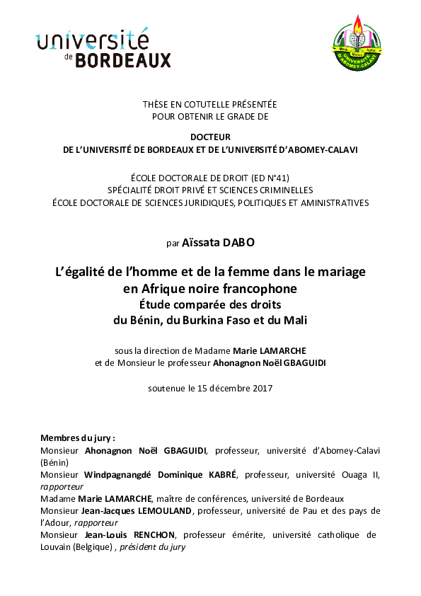 elfbar nachfüll pod läuft aus PDF) L'égalité de l'homme et de la femme dans le mariage en Afrique noire  francophone : Étude comparée des Codes des personnes et de la famille du  Bénin, du Burkina Faso et