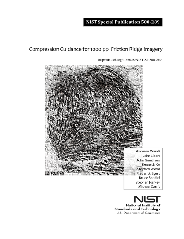 (PDF) Compression Guidance for 1000 ppi Friction Ridge Imagery