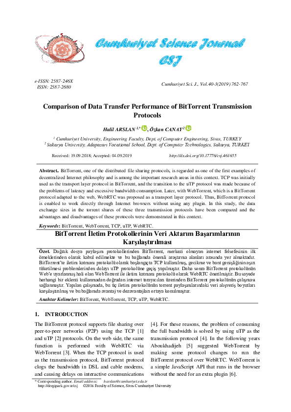 (PDF) Comparison of Data Transfer Performance of BitTorrent ...