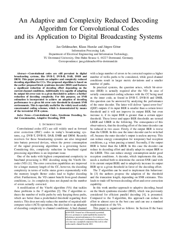 (PDF) An adaptive and complexity reduced decoding algorithm for ...
