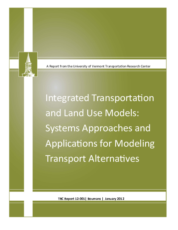 (PDF) Integrated Transportation and Land Use Models: Systems Approaches ...