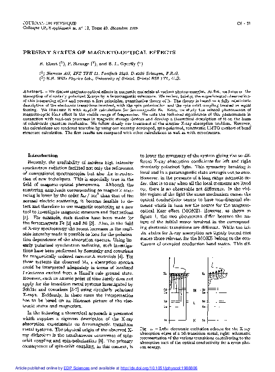 Present Status of Magneto-Optical Effects