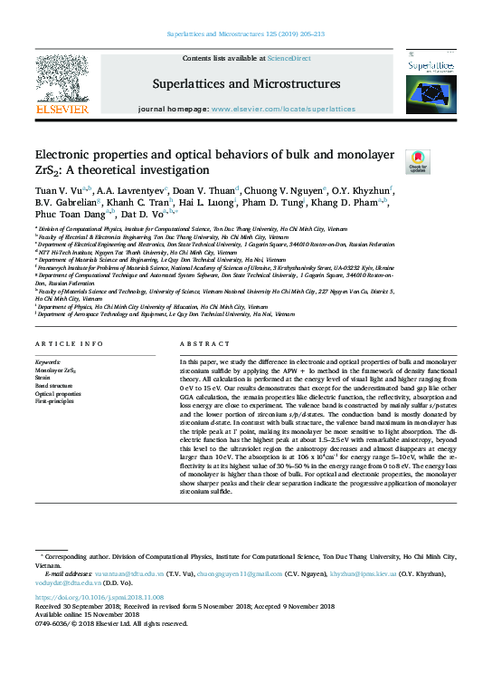 (PDF) Electronic properties and optical behaviors of bulk and monolayer ...