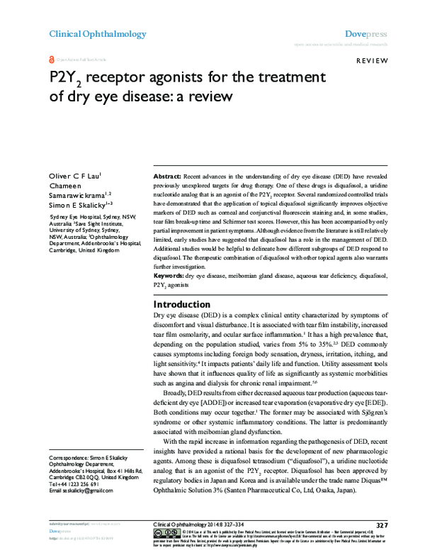 P2Y2 receptor agonists for the treatment of dry eye disease: a review